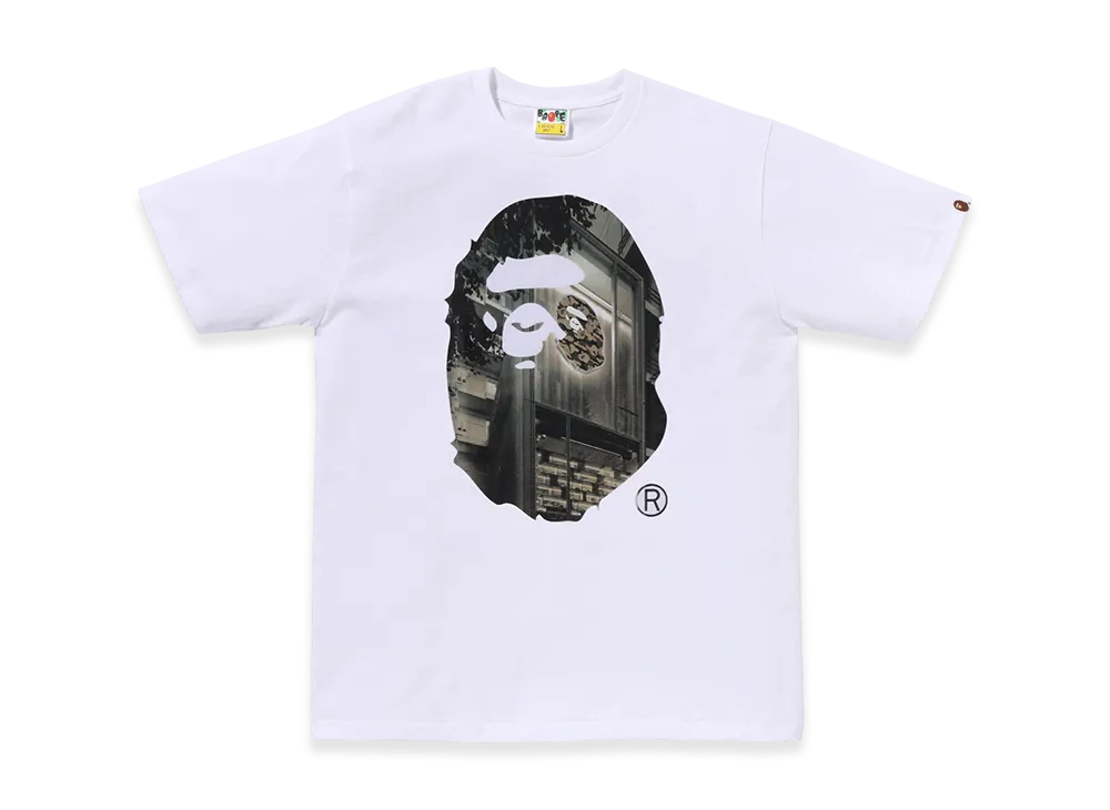 A BATHING APE Think 1st Anniv. Photo Ape Head Tee "White"