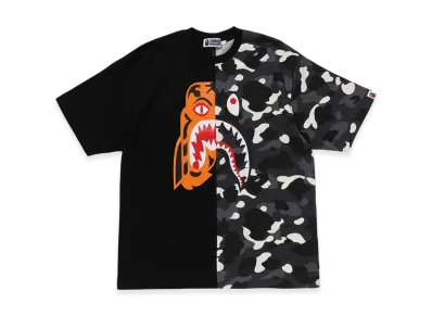 A BATHING APE Tiger Shark Relaxed Fit Tee Mens "Black"
