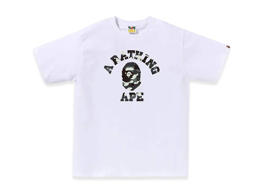 A BATHING APE College Tee Mens "White"