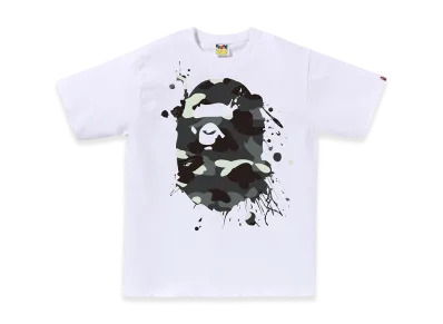 A BATHING APE Painting Ape Head Tee Mens "White"