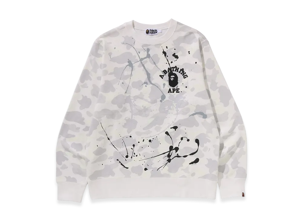 A BATHING APE Painting Crewneck Sweatshirt Mens "White"