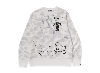 A BATHING APE Painting Crewneck Sweatshirt Mens "White"