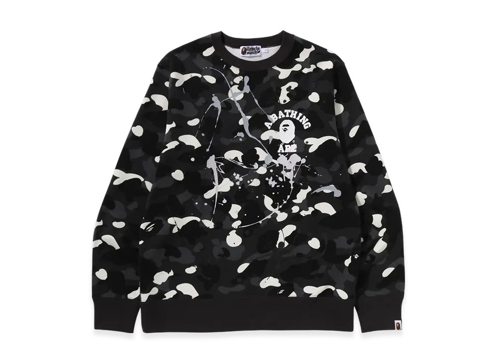 A BATHING APE Painting Crewneck Sweatshirt Mens "Black"
