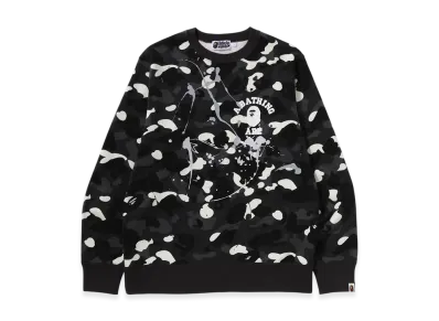 A BATHING APE Painting Crewneck Sweatshirt Mens "Black"