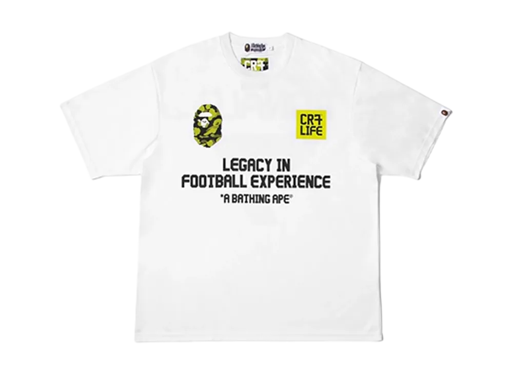 A BATHING APE x Cristiano Ronaldo CR7 Life Multi Logo Poly Relaxed Fit Jersey "White"
