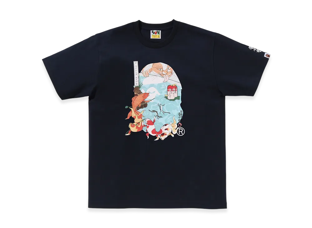 A BATHING APE x UKIYO-E Ape Head Tee #4 "Navy"