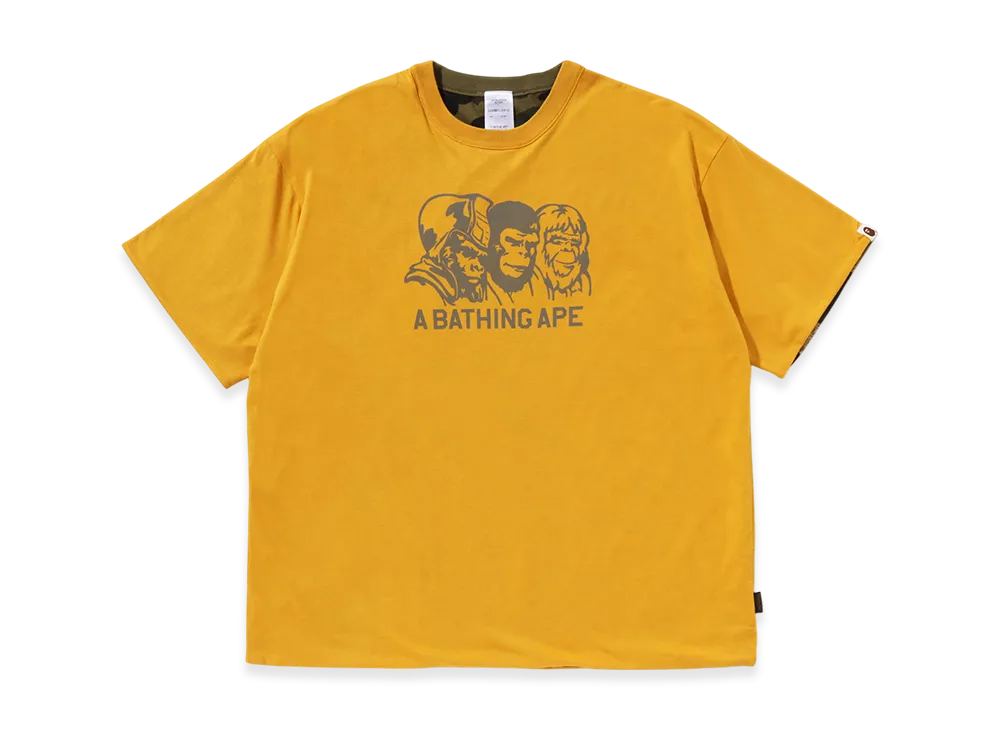 A BATHING APE Double Face Tee M Ape Legacy "Yellow"