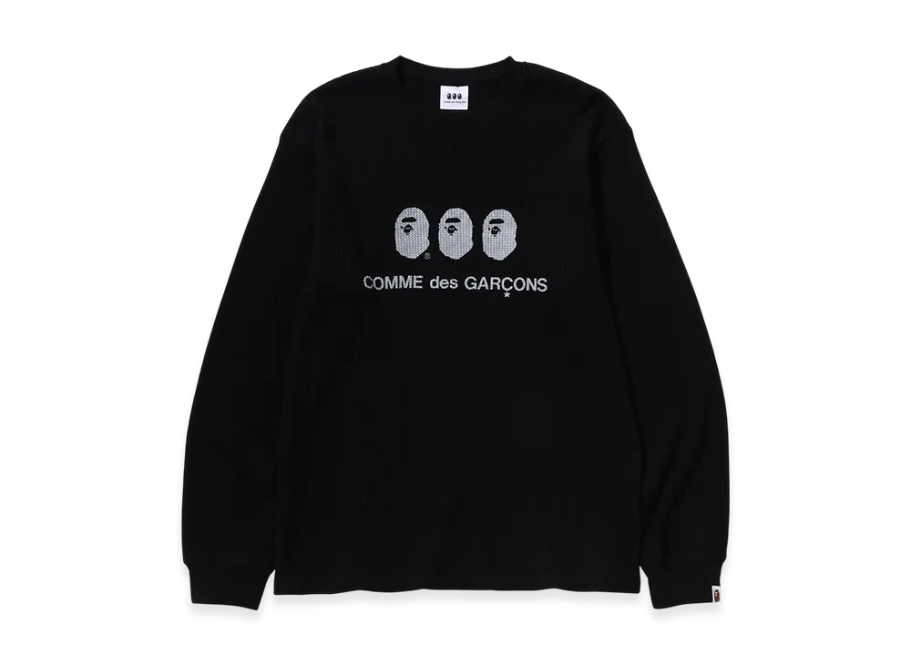 A BATHING APE x COMME des GARCONS OSAKA WAFFLE L/S Tee
