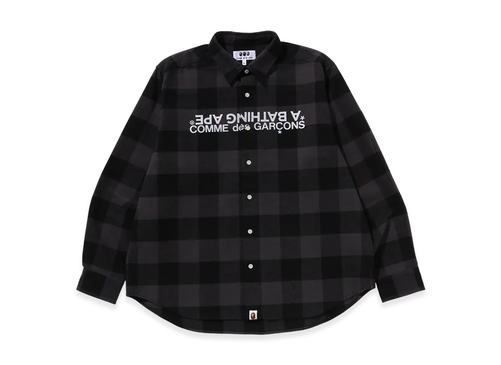 A BATHING APE x COMME des GARCONS OSAKA Block Check Shirt "Black"