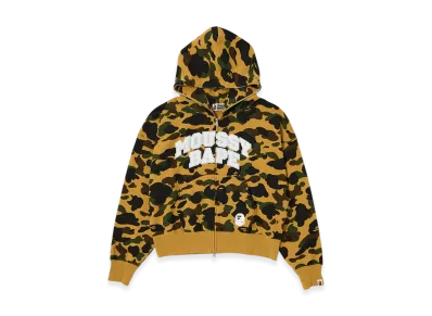A BATHING APE x MOUSSY College Logo Zip Hoodie "Beige"