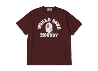 A BATHING APE x MOUSSY College Patch Tee "Brown"
