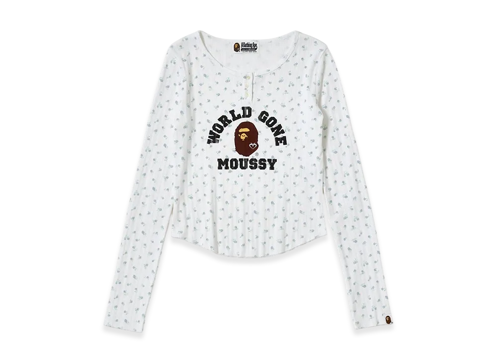 A BATHING APE x MOUSSY Henry Neck L/S Tee 
