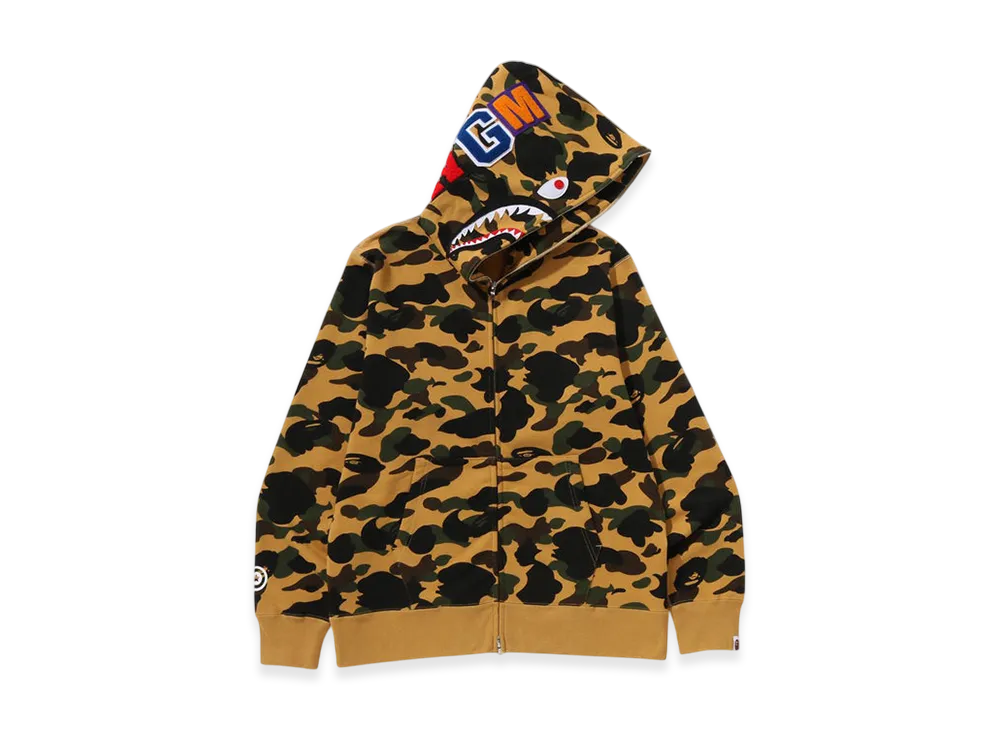 A BATHING APE 1St Camo Shark Full Zip Hoodie "Yellow"