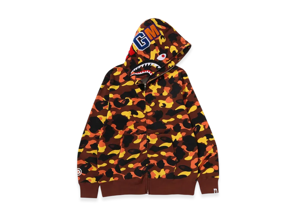 A BATHING APE 1St Camo Shark Full Zip Hoodie "Orange"