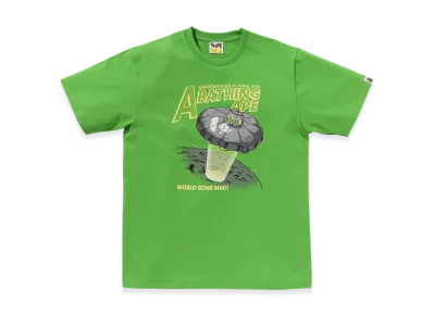 A BATHING APE Ape Head UFO On Moon Tee "Green"