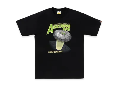 A BATHING APE Ape Head UFO On Moon Tee "Black"