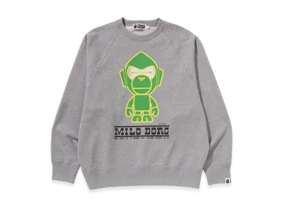A BATHING APE Milo Borg Relaxed Fit Crewneck Sweatshirt "Grey"