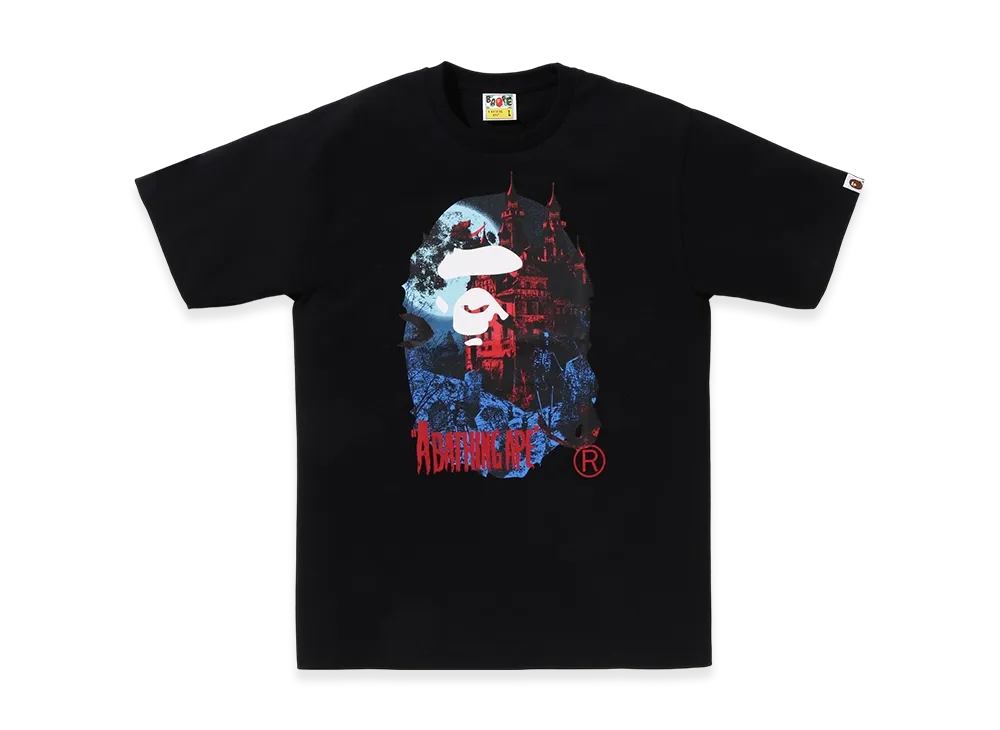 A BATHING APE Vampire Castle Ape Head Tee "Black"