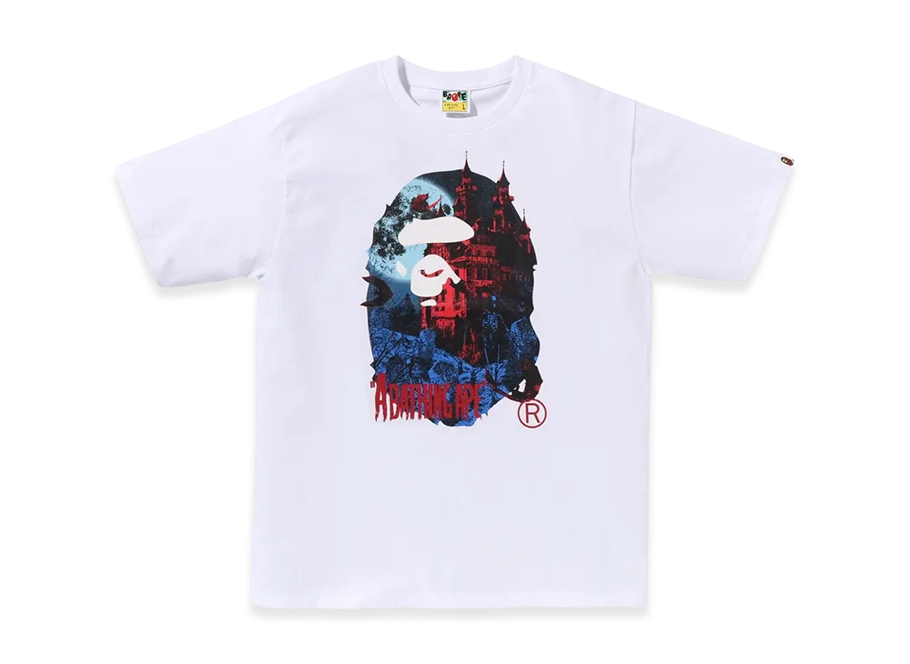 A BATHING APE Vampire Castle Ape Head Tee "White"