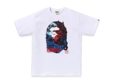 A BATHING APE Vampire Castle Ape Head Tee "White"