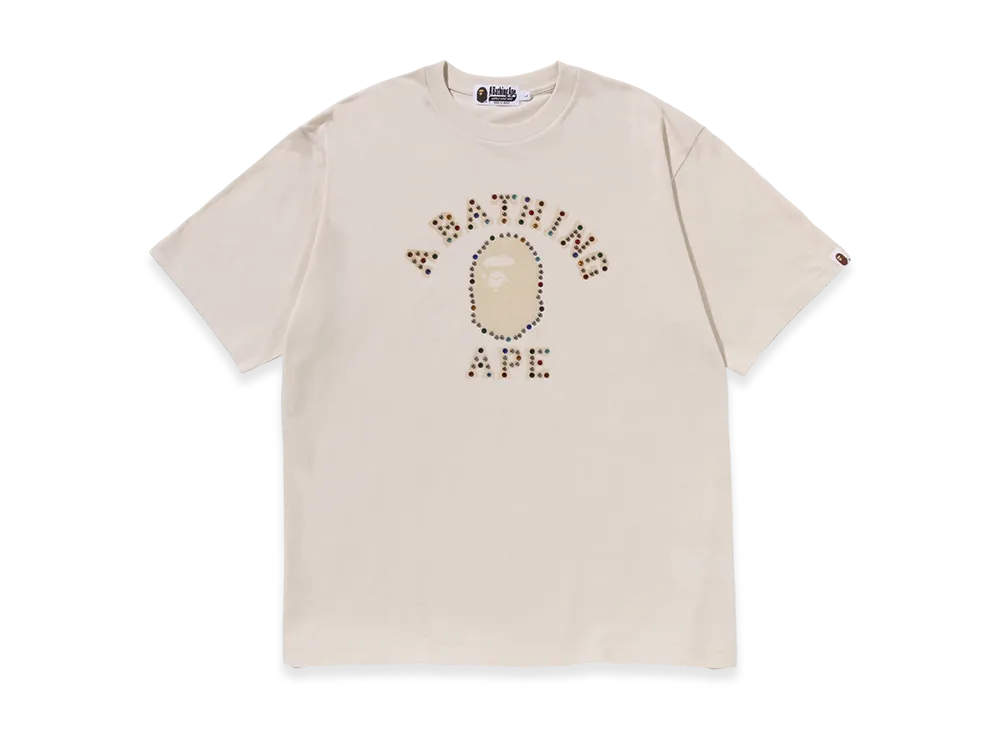 A BATHING APE College Relaxed Fit Tee "White"