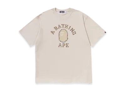 A BATHING APE College Relaxed Fit Tee "White"