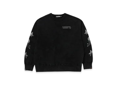 A BATHING APE x mastermind JAPAN Garment Dye Relaxed Fit Crewneck Sweatshirt "Black"