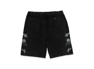 A BATHING APE x mastermind JAPAN Garment Dye Logo Sweat Shorts "Black"