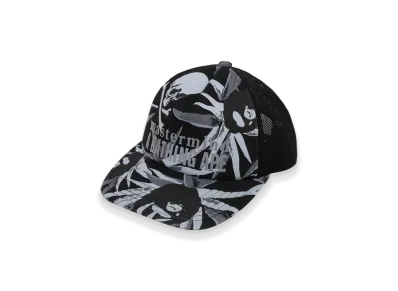 A BATHING APE x mastermind JAPAN Tropical Skull Camo Mesh Cap "Black"
