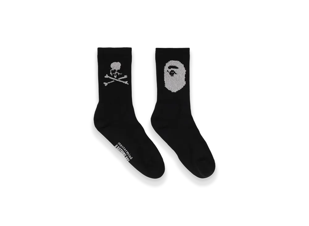 A BATHING APE x mastermind JAPAN Socks "Black"