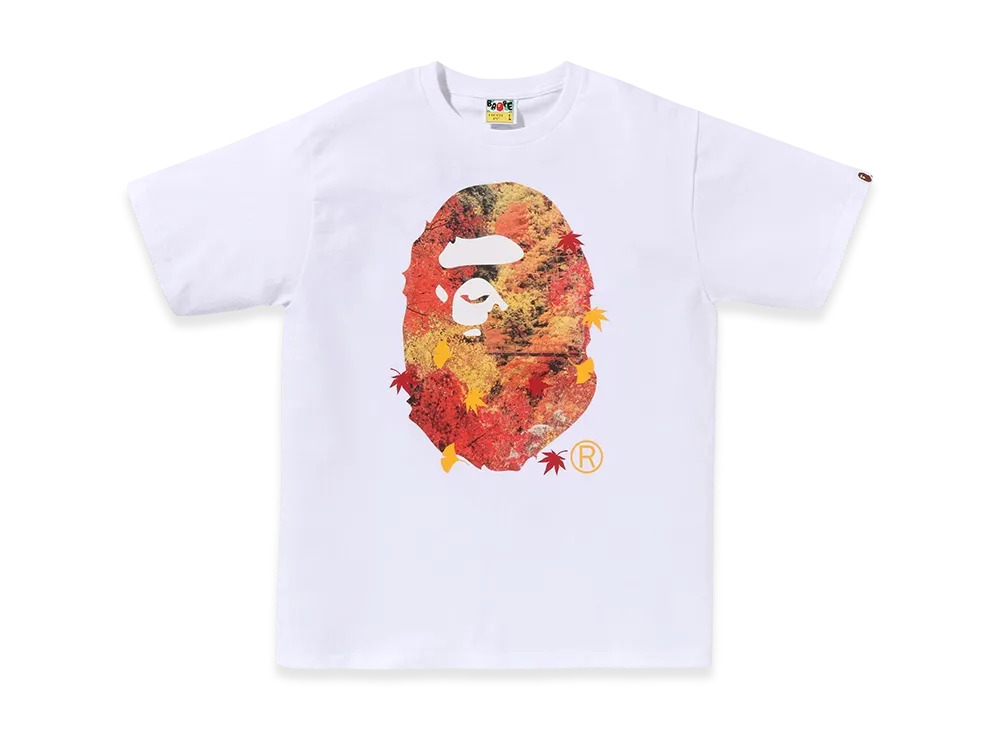 A BATHING APE Autumn Photo APE Head Tee "White"