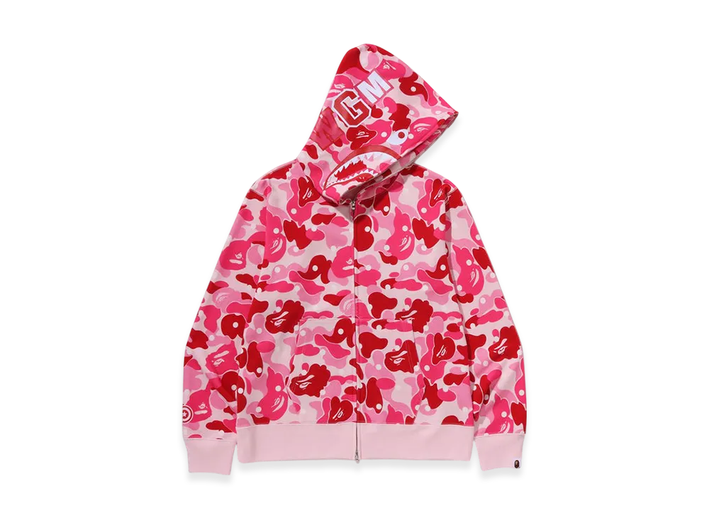 A BATHING APE Abc Dot Shark Full Zip Hoodie "Pink"