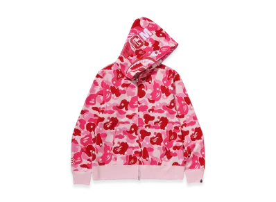 A BATHING APE Abc Dot Shark Full Zip Hoodie "Pink"