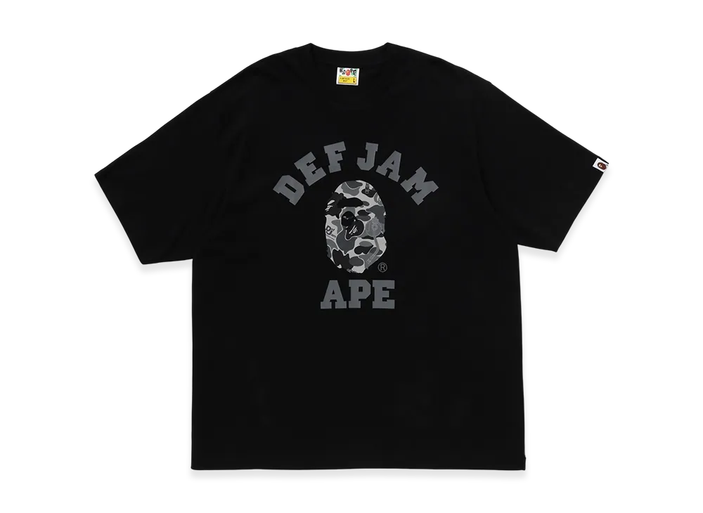 A BATHING APE x Def Jam Camo College Relaxed Fit Tee "Black"