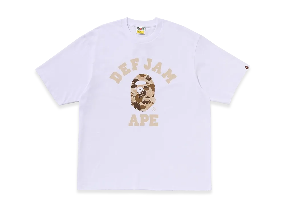 A BATHING APE x Def Jam Camo College Relaxed Fit Tee "White"