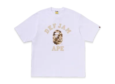 A BATHING APE x Def Jam Camo College Relaxed Fit Tee "White"