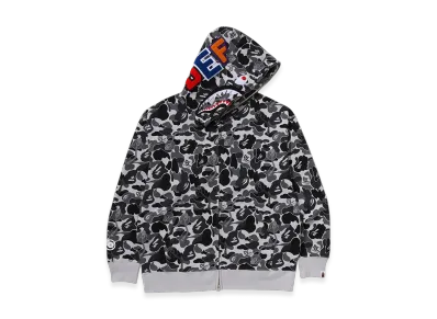 A BATHING APE x Def Jam Camo Shark Relaxed Fit Full Zip Hoodie "Black"