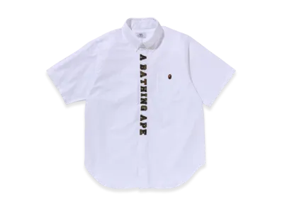 A BATHING APE 1St Camo Applique Oxford BD Shirt "White"