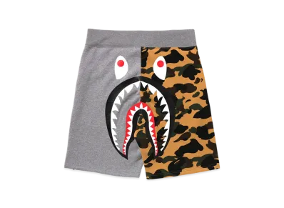 A BATHING APE 1St Camo Back Shark Sweat Shorts "Yellow"