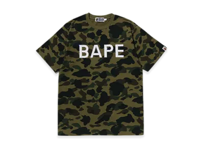 A BATHING APE 1St Camo Bape Rhinestone Tee "Green"