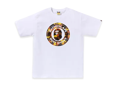 A BATHING APE 1St Camo Busy Works Tee "White/Orange"