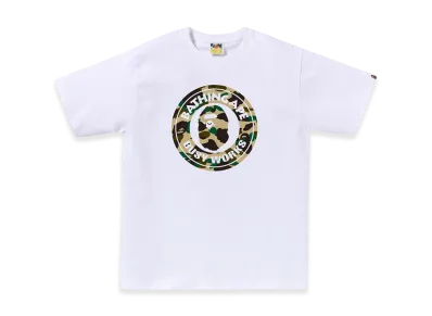A BATHING APE 1St Camo Busy Works Tee "White/Yellow"