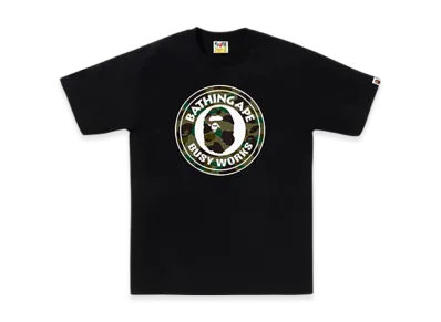 A BATHING APE 1St Camo Busy Works Tee "Black/Green"