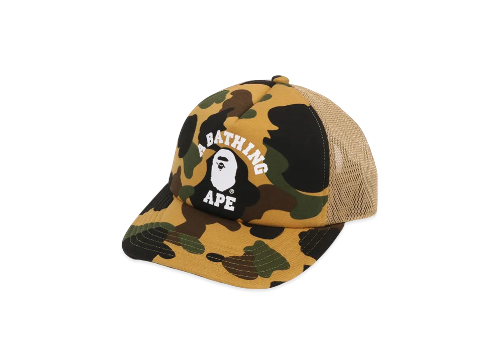 A BATHING APE 1St Camo College Mesh Cap "Yellow"