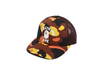 A BATHING APE 1St Camo College Mesh Cap "Orange"