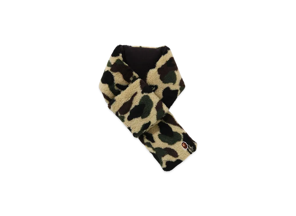 A BATHING APE 1St Camo Fleece Scarf "Yellow"