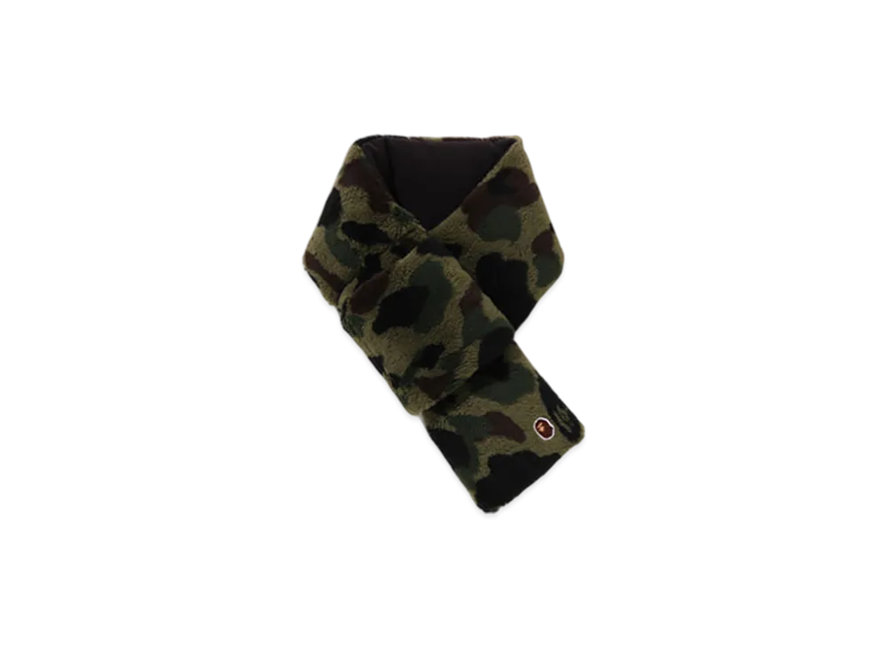 A BATHING APE 1St Camo Fleece Scarf "Green"