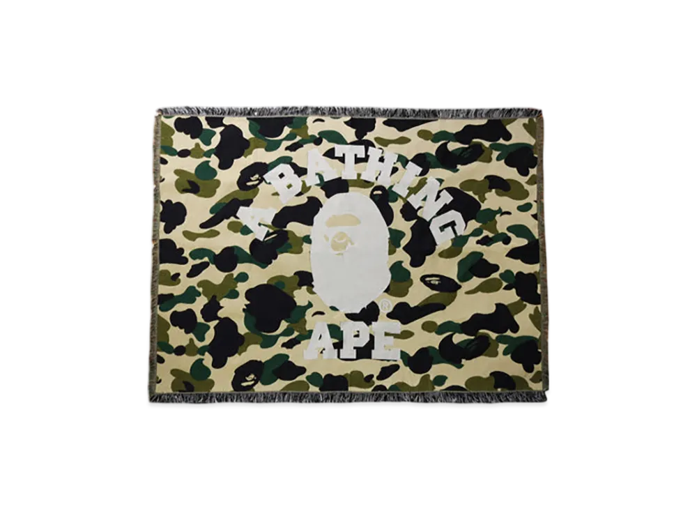 A BATHING APE 1St Camo Jacquard Blanket "Yellow"