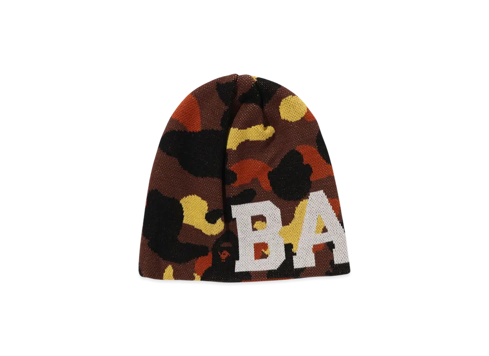 A BATHING APE 1St Camo Knit Cap "Orange"