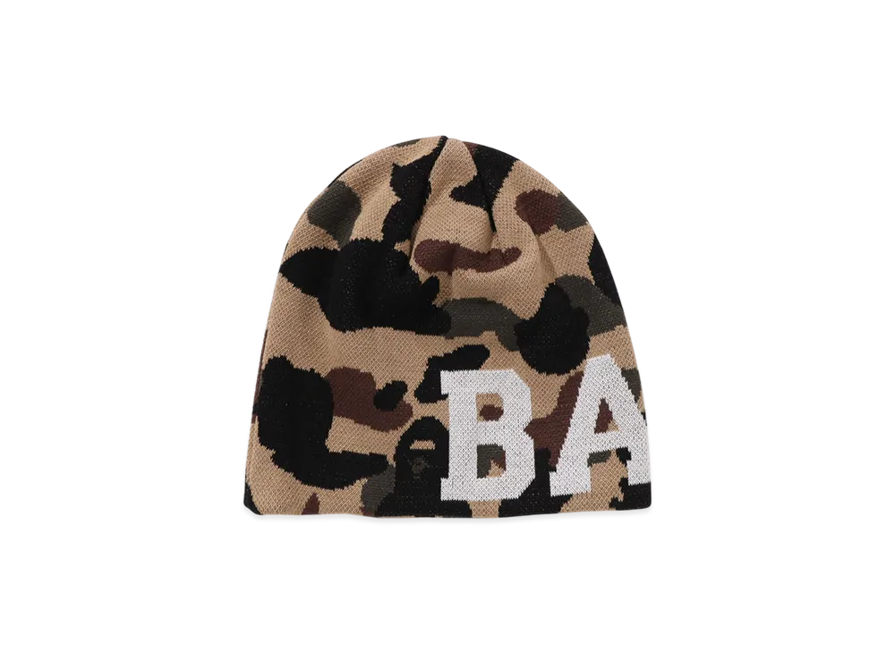 A BATHING APE 1St Camo Knit Cap "Yellow"